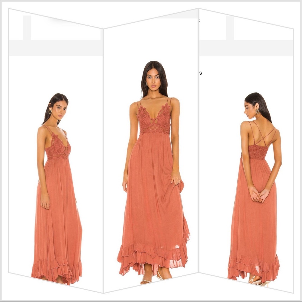 Free People Adelia Maxi Dress Rose Color Size Medium